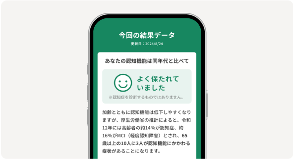 分かりやすい結果表示